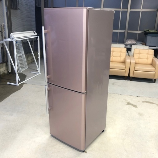 【30日保証付】2013年製 三菱ノンフロン冷凍冷蔵庫「MR-H26W-P」256L ラベンダーピンク