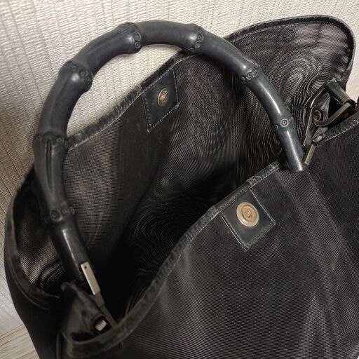 GUCCI バンブー 夏用 メッシュ ショルダー バッグ 肩かけ 