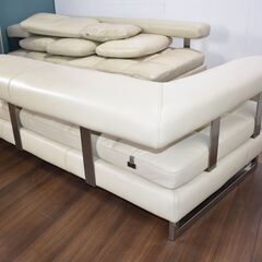 【ヤ取終了1/27】≪y292≫ケビン ジョルマーニ 高級 総本革 2ピース ラグジュアリー ソファ ANZIO/アンツィオ スツール付き 40507-06