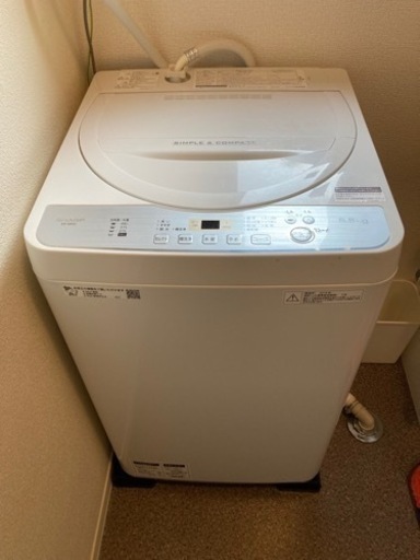 ※6/15の日中引渡し限定‼︎SHARP（シャープ）2018年製　5.5kg 全自動洗濯機　ES-GE5C-W