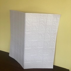 タイル調壁紙白　シール70cm x77cm