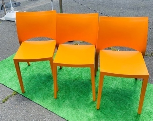 BONTEMPI AQUA オレンジ 3脚セット／ボンテンピ　カーサ　チェア　椅子
