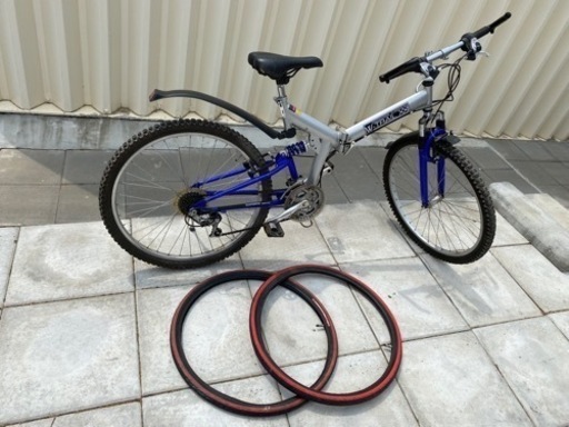切替式折りたたみサスペンション自転車 マウンテンバイク オンロードタイヤ有り