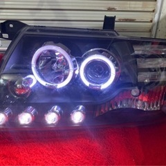 パジェロ V78W 社外 イカリング ヘッドライト インナーブラック