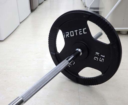 北海道 千歳市/恵庭市 状態良好 iROTEC/アイロテック バーベルセット プレート(15kg×2) 計30kg 筋トレ トレーニング