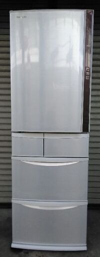  海外ブランド  NR-E431VL 5ドア冷蔵庫 パナソニック 411L 配送無料 16年製 シャンパン 左開き 冷蔵庫