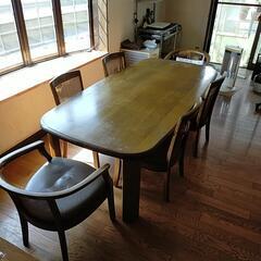 6月3日限定　食卓テーブル　6人用　椅子修理必要