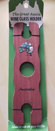 木製ワイン\u0026ワイングラスホルダー 未使用品Great Aussie wine glass holder
