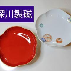 【深川製磁】　～寿赤絵　祝組皿～ 　直営店限定商品