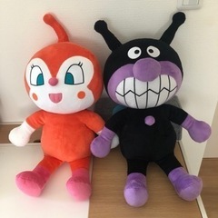 ばいきんまん、ドキンちゃん、特大ぬいぐるみセット