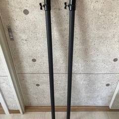 強力 伸縮つっぱり棒 マットブラック 黒 2本 110〜190cm