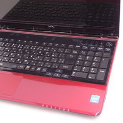中古美品 15.6型 赤 ノートパソコン NEC PC-LS150NSR-KS Celeron 4GB