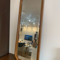 全身鏡 姿見鏡 スタンドミラー 木製枠 アンティーク