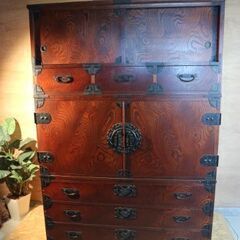 着物収納お探しなら！美品 筑後民芸家具 焼き印有 定価約30万 和箪笥 着物箪笥 民芸箪笥 前欅 鍵無し