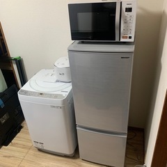 新生活 家電セット 4点セット冷蔵庫洗濯機2019年製、オーブン...
