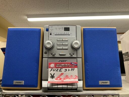 ☆中古￥6,000！【会員価格￥6,000】FUZE　コンポ　CD MICRO SYSTEM　家電　【BE112】