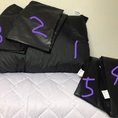 新品　色　ブラックセット　枕 & 枕カバー×2 敷きシーツ×1 ...