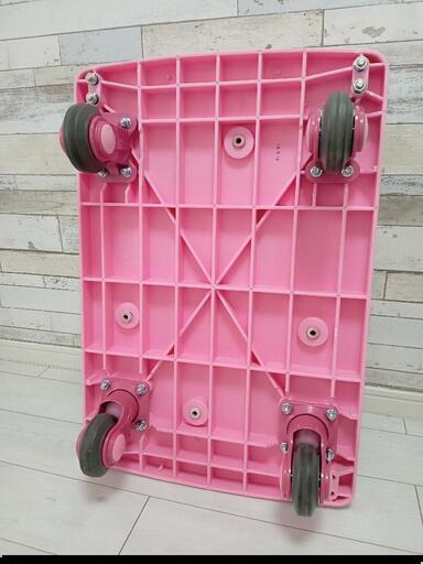 新品カナツー静音台車ピンク運搬台車 最大積載量１５０kgハンドル