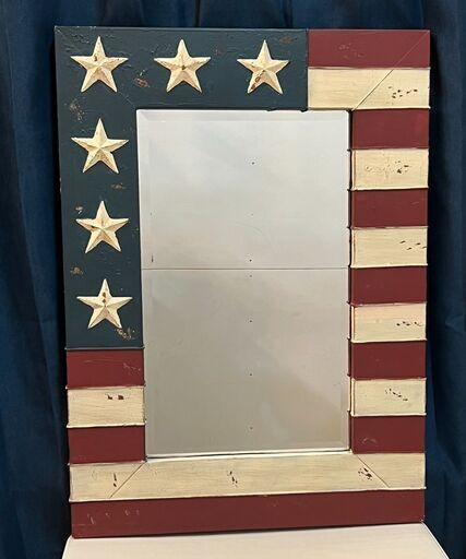 ✨期間限定・特別価格✨WTW ダブルティー 星条旗 ビンテージ ミラー USA フラッグ インテリア 中古家具