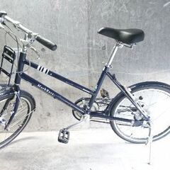 自転車中古 ミニベロ BRIDGESTONE Mark Rosa 外装7段変速 オートライト 前後タイヤ新品 鍵付き タイヤ20インチ