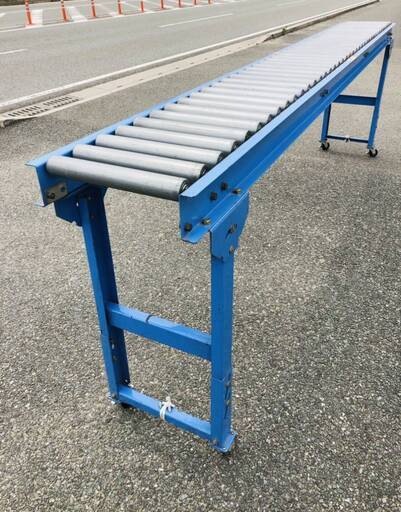 ☆ 中古品　ローラーコンベア　コンベアスタンド　業務用　工場　ローラー40本　3000×370×900　☆
