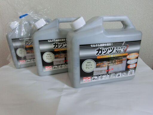 ■ニッペ　住宅用コンクリート モルタル 防汚 防水 水性塗料 ガッツ モルタル No.1　 1缶2kg入りが3缶　色名（ライトグレー）