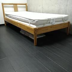 IKEA製 ベッドフレーム・マットレス2枚・マットレスマット