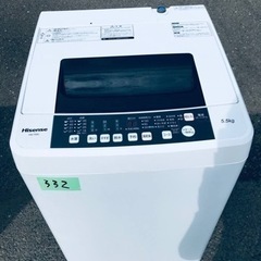 ③✨2019年製✨332番 Hisense✨電気洗濯機✨HW-T55C