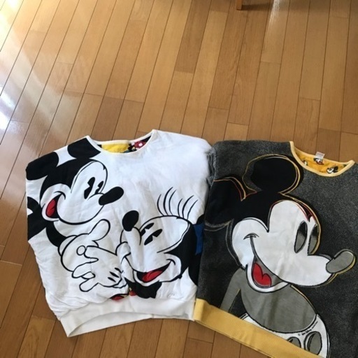 値下げ！ビンテージ　ミッキーリバーシブルコットン中綿スウェット