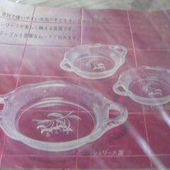 昭和レトロ・ガラス皿　3種3枚　夏食器