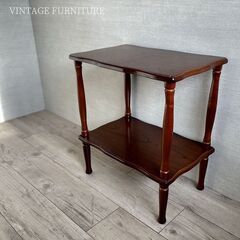 年代物 フランス ヴィンテージ 木製 サイド テーブル ラック ...
