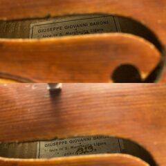 【選定分類：III-⑧モダン・マスターメード・伊太利】Violin Early20thCentury Attributed to GIUSEPPE BARONI1929●国内修復・セッティング・調整未済●試奏可