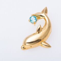 K18 ブルートパーズ ペンダント (イルカモチーフ) 品番p21-103