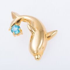 K18 ブルートパーズ ペンダント (イルカモチーフ) 品番p21-103