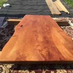欅テーブル天板　座卓　ダイニングテーブル天板　無垢材　一枚板　幅広　磨き加工済み　レジン加工用
