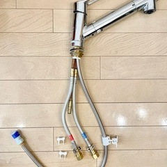 【値下げ】クリンスイ浄水水栓(TJS-SP20E) 伸びるシャワーハンドル、浄水カートリッジ新品1個付き