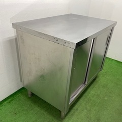業務用 ステンレス 作業台 調理台 スライド扉 店舗 飲食店 