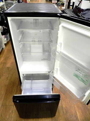 三菱 146L 2014年製 2ドア冷蔵庫 MR-P15X 黒 ブラック 100Lクラス 家電