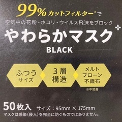 不織布マスク『黒』50枚入り