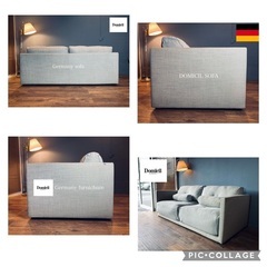 ☑️メル売約済　ドイツDomicil50万超一流フェザー贅沢2〜3人掛け極厚ソファー