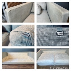 ☑️メル売約済　ドイツDomicil50万超一流フェザー贅沢2〜3人掛け極厚ソファー