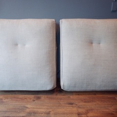 ☑️メル売約済　ドイツDomicil50万超一流フェザー贅沢2〜3人掛け極厚ソファー