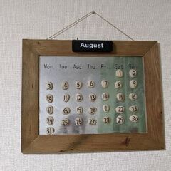 マグネットストーン　万年　木製カレンダー　木製プレートの画像