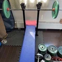 【大特価！！】ベンチプレス　合計140キロ　配送可　おまけ付き