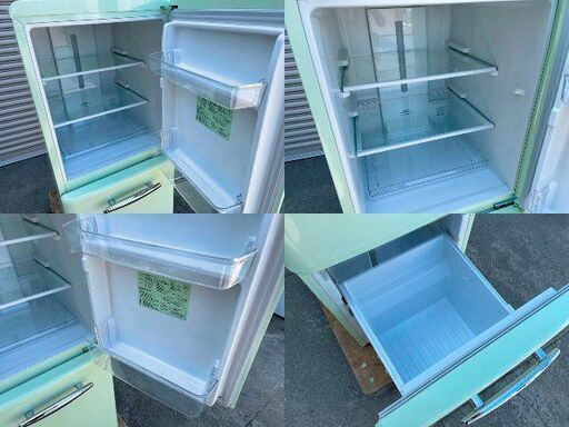 おしゃれで可愛い レトロデザイン エディオン 冷凍冷蔵庫「ANG-RE151