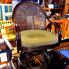 【商談中】ハギハラ ラタンチェア 籐の椅子 和風　/BJ-0551 南