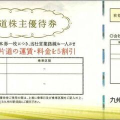 JR九州株主優待券　今月期限5枚