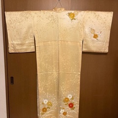 正絹着物　ゴールド系