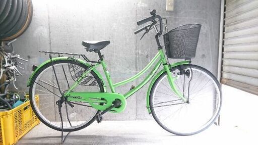 自転車中古 shastar カゴリアキャリア鍵付き タイヤ26インチ カラー