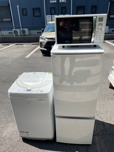 名古屋市郊外配送無料キャンペーン中！！　【新生活応援】格安　冷蔵庫洗濯機レンジ3点セット